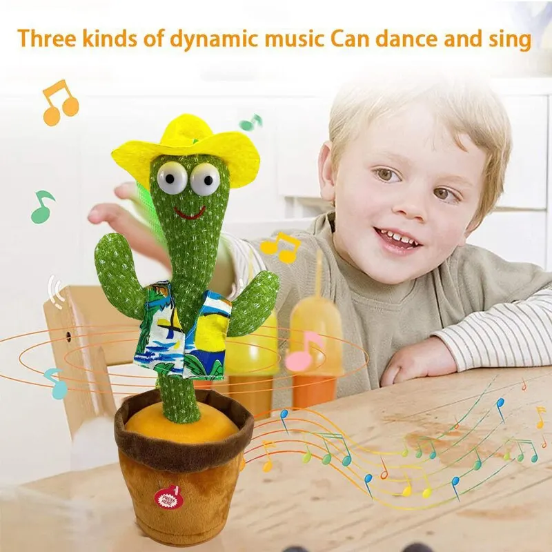 Šokių Sukimo Kaktusas Elektroninių Pliušiniai Žaislai Dainavimo Muzikos Kalbėti Įrašyti Fluorescentinė Dovanos Juokinga Švietimo Žaislas Vaikams 1