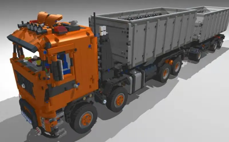 NAUJUS Mokslo ir technologijų kūrimo bloką SS priekabos sunkvežimių segmento inžinerijos automobilio nuotolinio asamblėjos žaislo modelis berniuko gimtadienio dovana 1