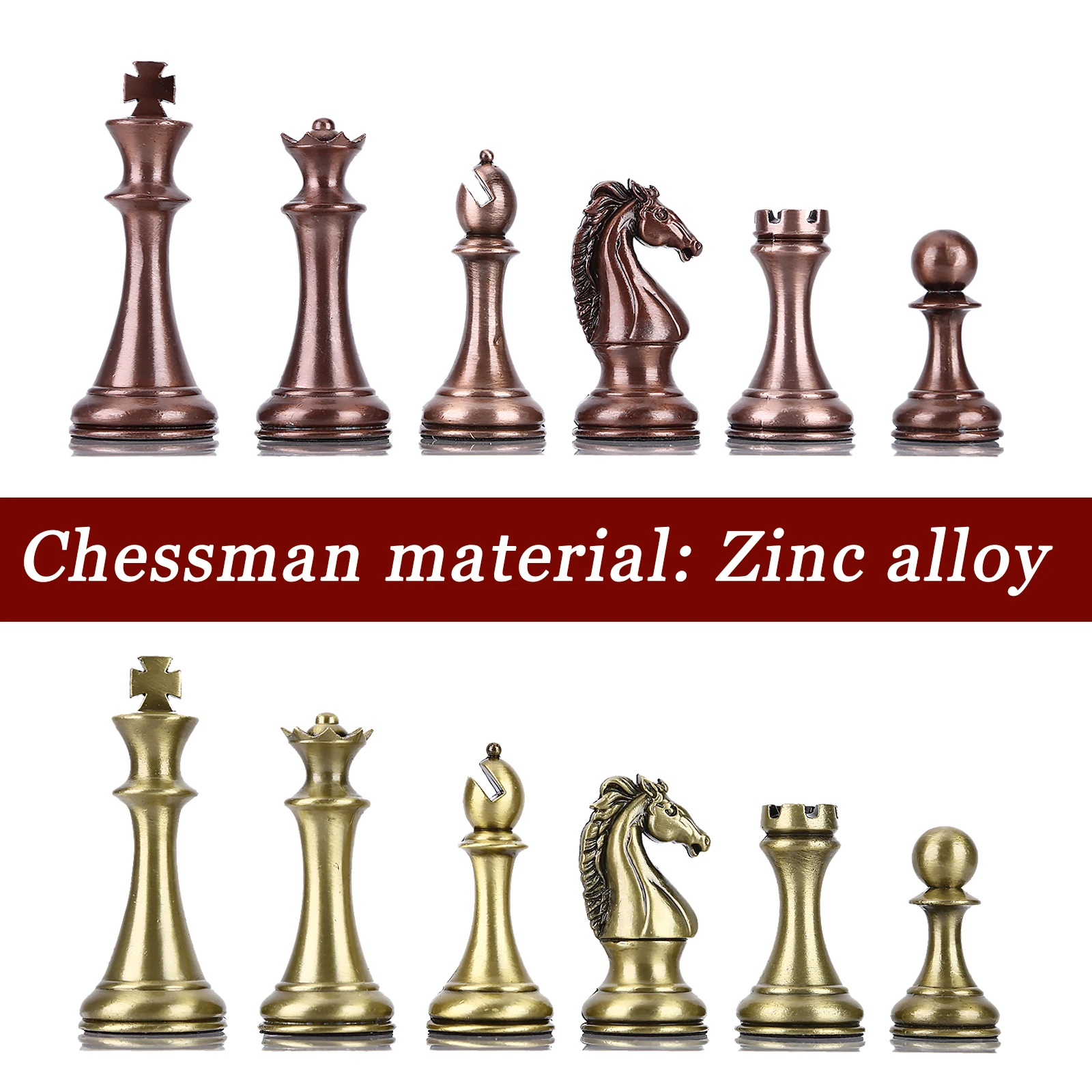 Tarptautinės Šachmatų Rinkinį Lankstymo Medinė Šachmatų Lenta Klasikinis Metalo Gabalų Rinkinys Standartinė stalo Žaidimas, skirtas Vaikams, Suaugusiems 1