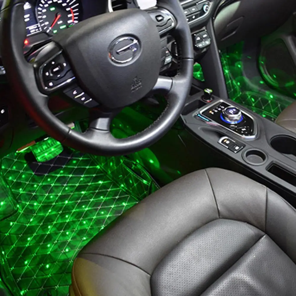 Automobilio Salono Atmosfera, Neon LED Šviesos Juostelės Muzikos Valdymo Grindų Dekoras Spalvinga Gradientas Auto Apdaila Lempos Automobilių Reikmenys 1