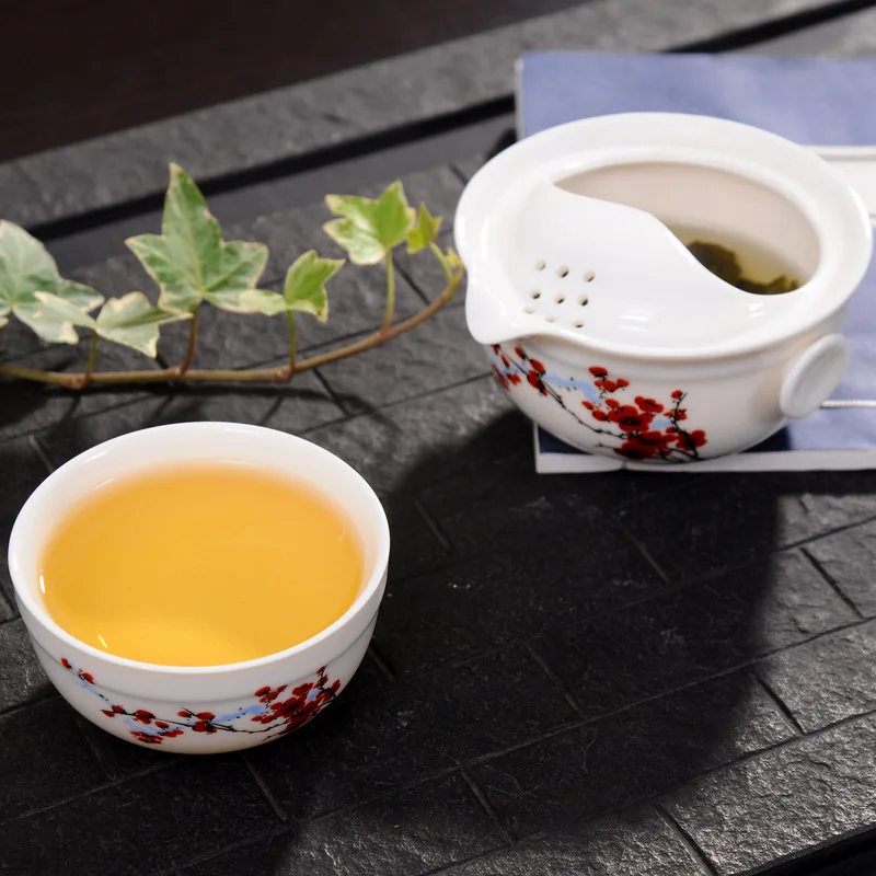Kinija geras produktas, kuaikebei Kung Fu Arbatos rinkinys Apima 1 Pot 1 Puodelis, Aukštos kokybės elegantiškas gaiwan,Gražus ir lengvai virdulys arbatinukas 1