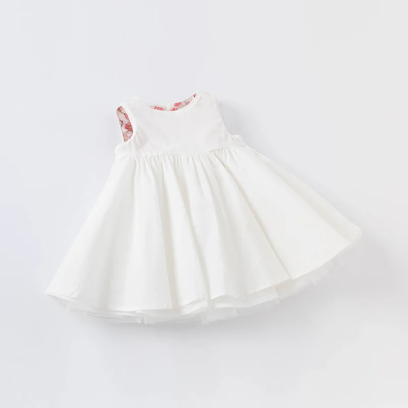 DB16924 dave bella vasaros baby girl ' s cute gėlių siuvinėjimo tinklelio suknelė vaikų mados šalis suknelė vaikams kūdikiams lolita drabužiai 1