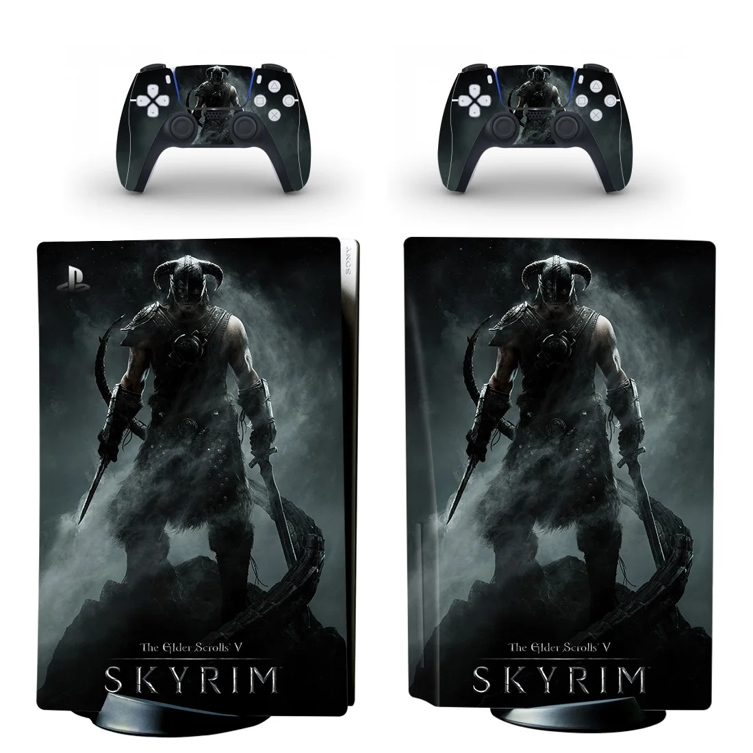 The Elder Scrolls V Skyrim PS5 Disc Skin Sticker for Playstation 5 Console & 2 Controllers Decal Vinyl Protective Disk Skins 1