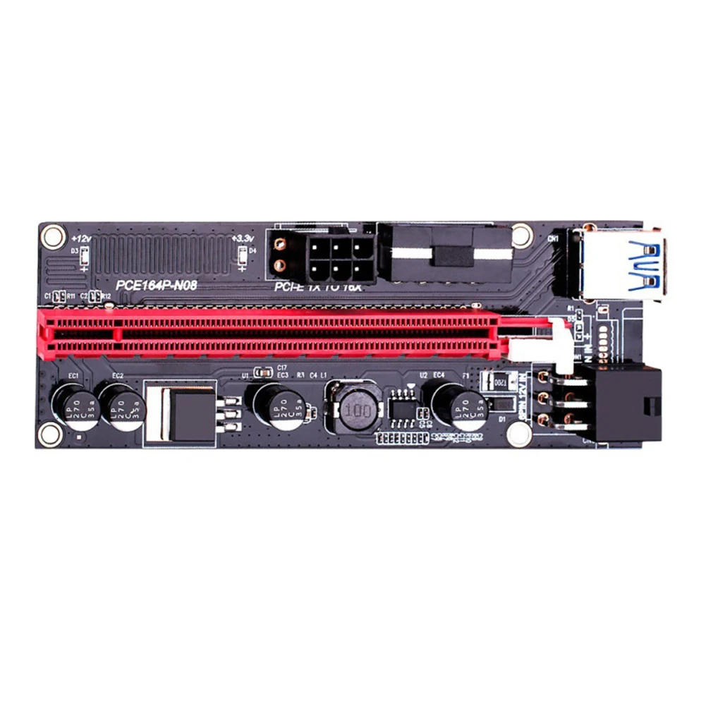 PCI-E Riser Card PCI Express 1X iki 16X Extender PCIe Adapteris 4Pin 6Pin Power Stove Kortelės Adapteris USB 3.0 BTC ETH Kabelis 1