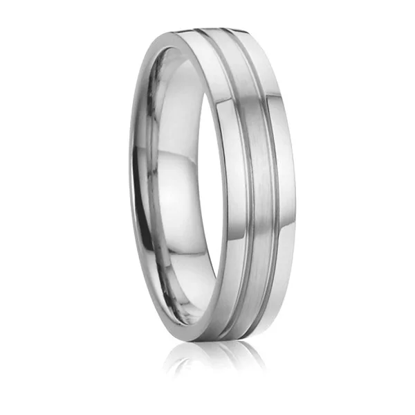 Paprotys vestuvių juostoje jubiliejų žada piršto sidabro spalvos vyrų žiedas gryno titano papuošalai 1