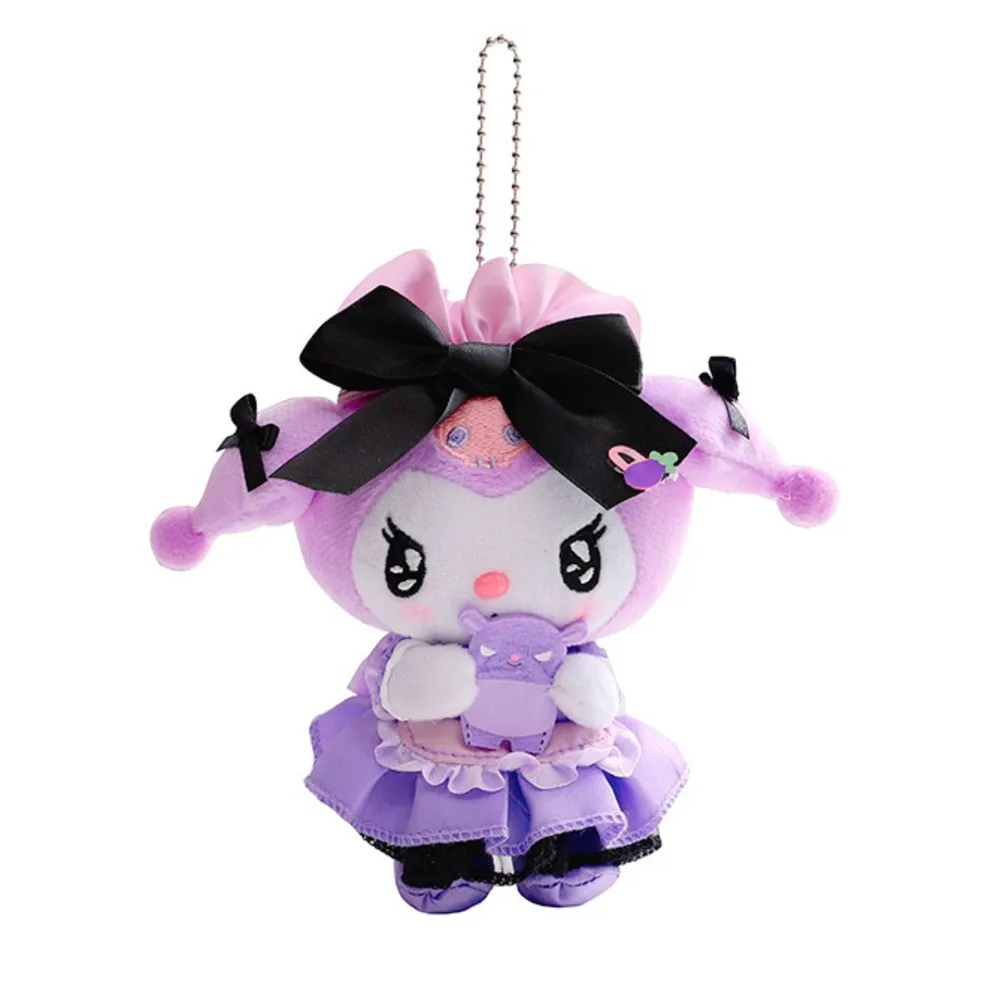 10cm Kawaii Pliušiniai Žaislai Japonijos Tarnaitė Cross-dressing tiek Velnio Kuromied Lankas Magic Lolita Pliušinis Lėlės Keychain Pakabukas Dovana 1
