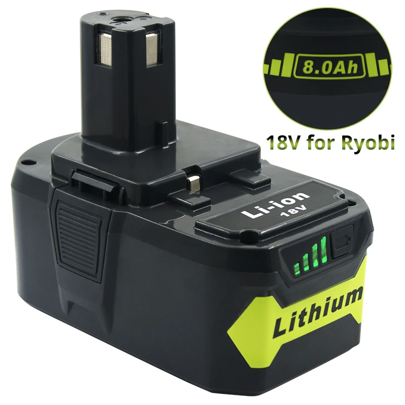 18V 8000mAh Li-ion Baterija Ryobi VIENAS + Elektros Įrankių RB18L50 RB18L40 RB18L25 RB18L15 P108 P107 P122 P104 P105 P102 P103 1