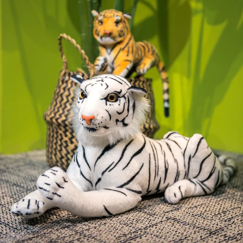 25-110cm Gyvas Tigras Pliušiniai Žaislai Žiaurus Laukinių Gyvūnų Modeliavimas White&Brown Miško Karalius Lėlės Vaikams, Kūdikio Gimtadienio Dovanos 1