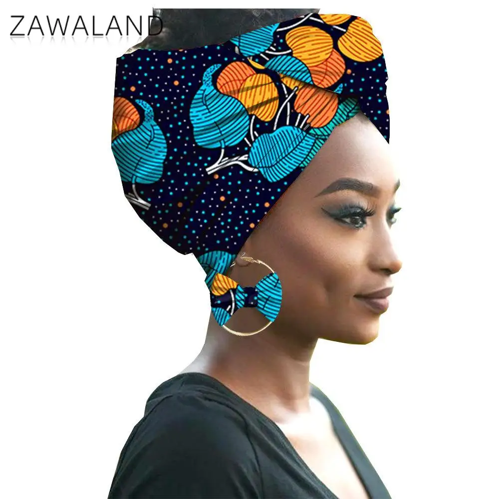 Zawaland Afrikos Stiliaus Moterų Skarelė Mados Batikos Spausdinimo 2021 Naujas Hijab Lankelis Geomatric Modelio Spausdinimo Skarelė 1