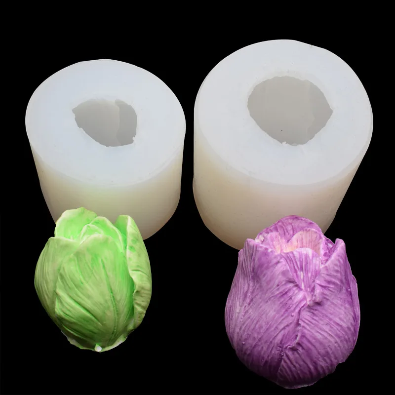 1Pcs 3D tulip gėlių Muilo pelėsių Silikono pelėsių Muilo priėmimo žvakė šokolado silikoninė forma 1