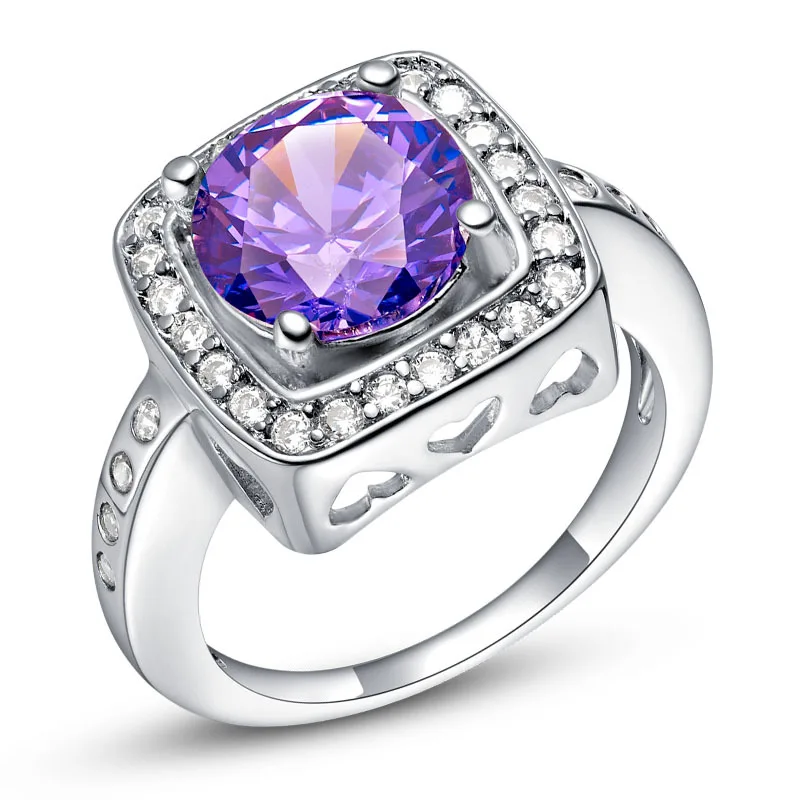 Klasikinis, prabangus paprasta temperamentas žiedas inkrustacijos stiklo deimantų vestuvinis žiedas 1