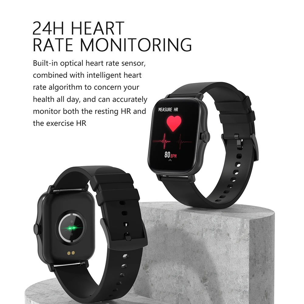 Smartwatch IP67 atsparus Vandeniui Apyrankė Visiškai Jutiklinis Ekranas Fitneso, Širdies ritmą, Kraujo Spaudimą Miego Stebėti Sekimo Apyrankę 1