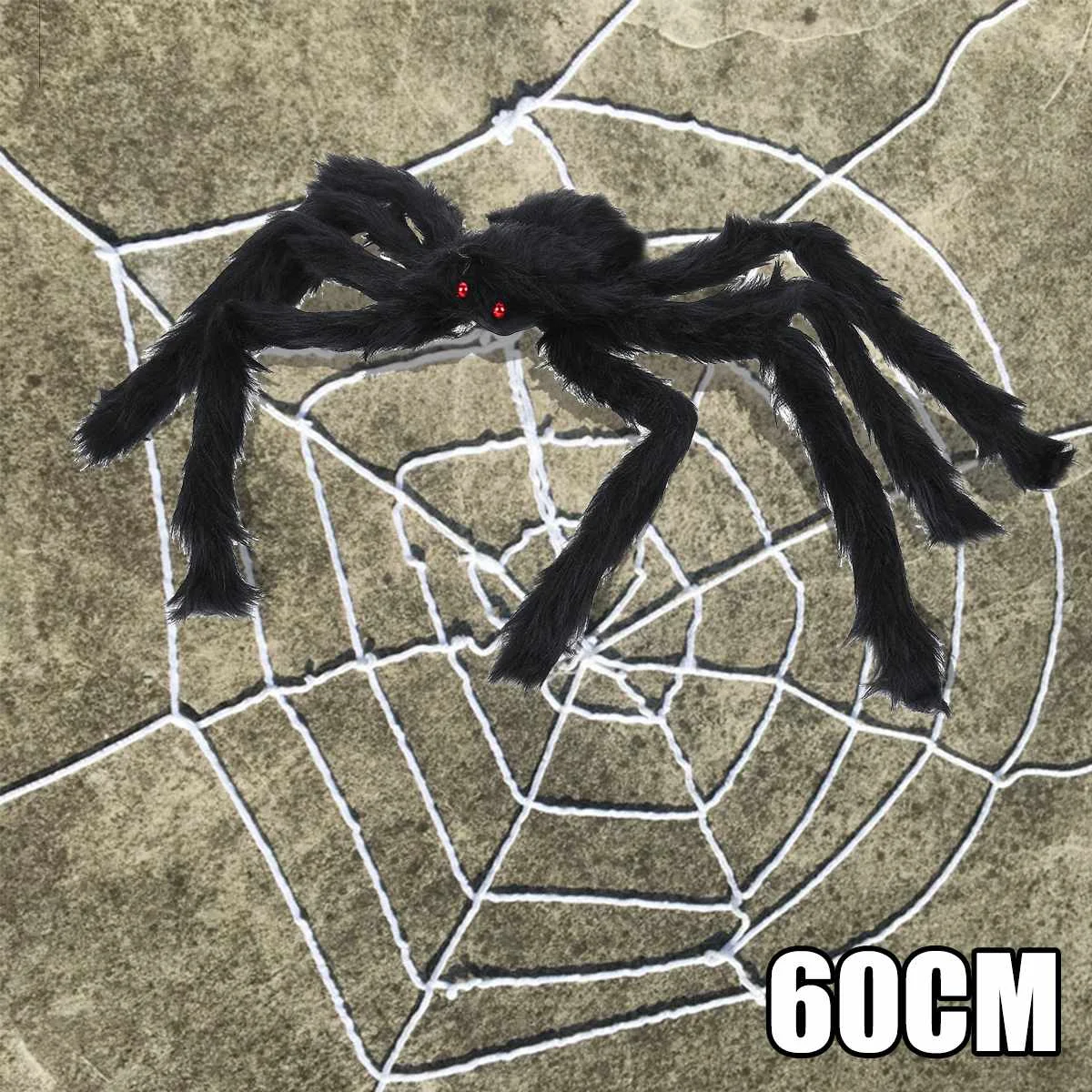 230cm 60cm Plaukuotas Giant Spider Apdailos Helovinas Apdailos Prop Haunted House Dekoro Atostogų Voras Papuošalai Šaliai Dekoro 1