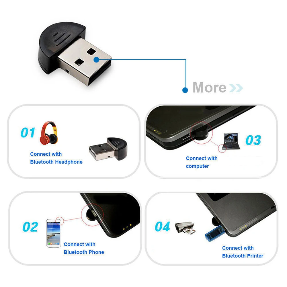 Mini USB Bluetooth V2.0 Dongle Adapterį, Belaidis Imtuvas PC Nešiojamas Kompiuteris 1