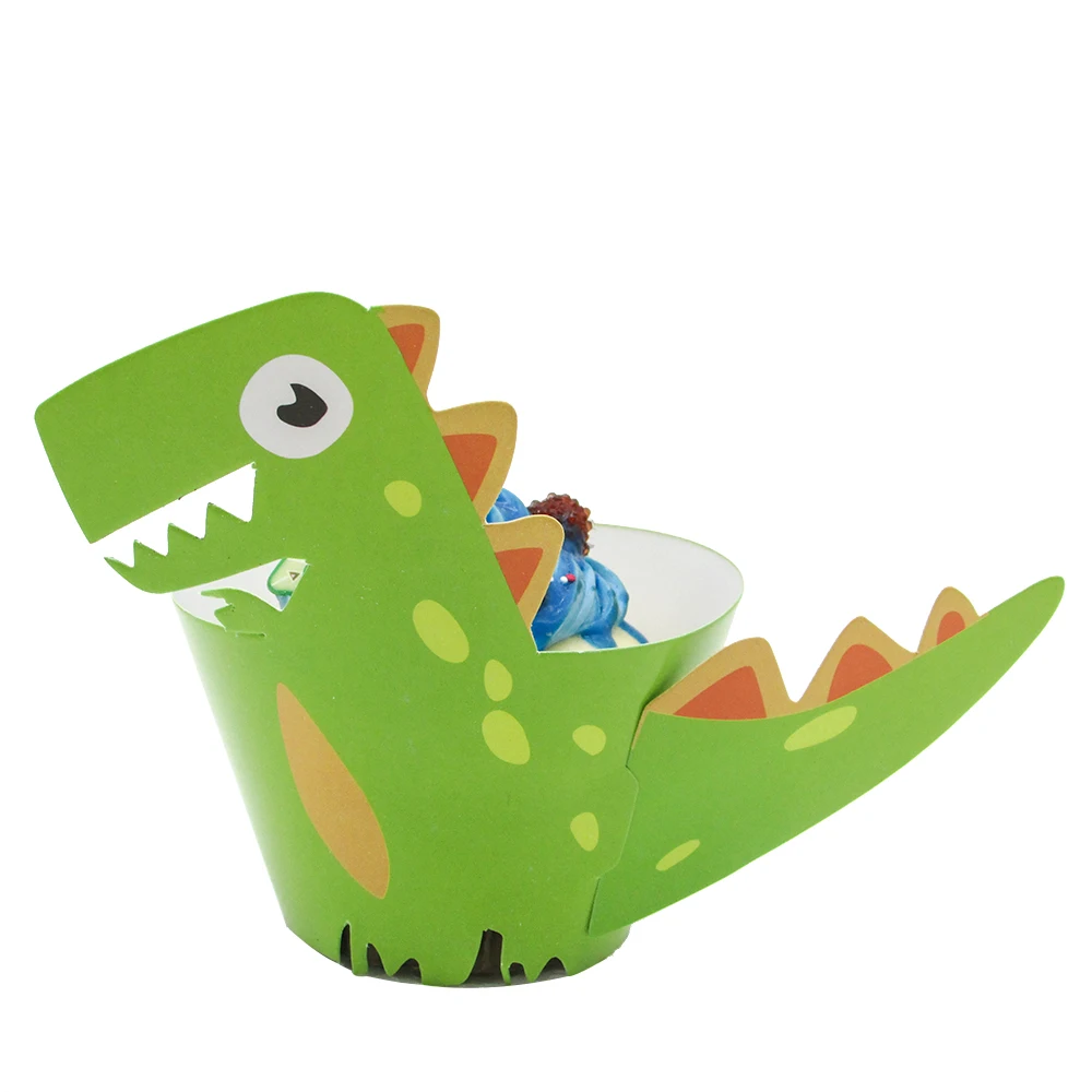 Dinozaurų Keksiukų Stovas Cupcake Įpakavimo Vaikams Gimtadienio Prekių Saldainių, Desertų Stalo Dekoravimui Saldainių Popieriaus Turėtojas 1