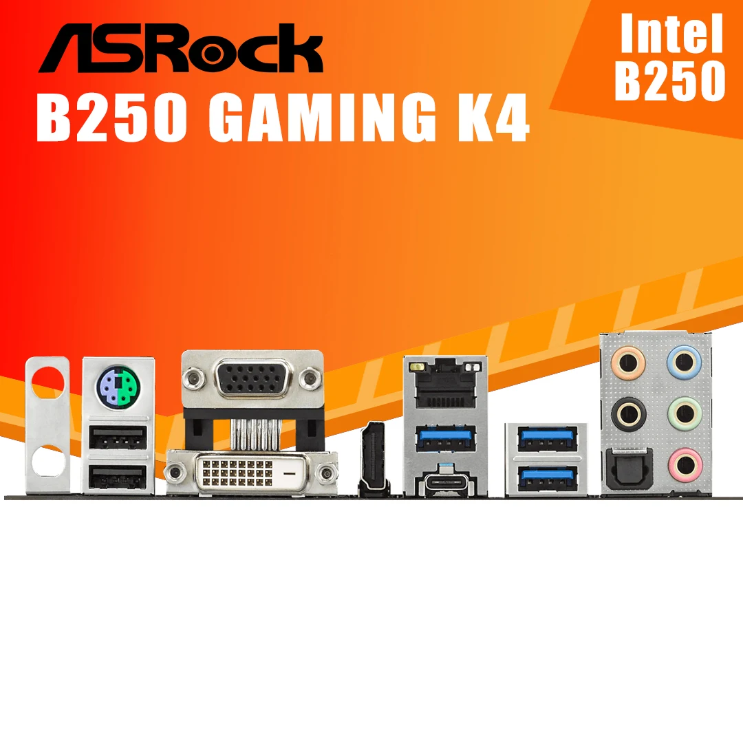 LGA 1151 ASRock B250 Žaidimų K4 Mothebroard 6-ąją, 7-ąją-Gen Core i7 i3 i5 64GB DDR4 M. 2 PCI-E 3.0 DVI VGA Darbalaukio B250 Placa-Mãe 1
