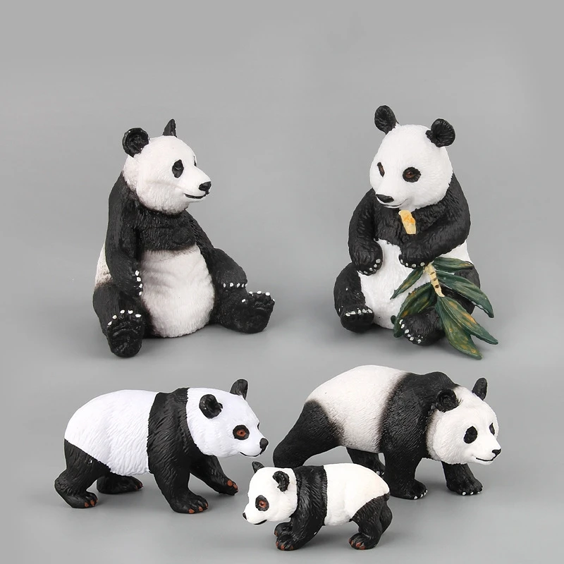 Vaikai Modeliavimas Laukinių Panda Gyvūnų Mažų Kietų Plastikinių Kalėdų Modelis Vaikams Mokomieji Žaislai Dovana 1