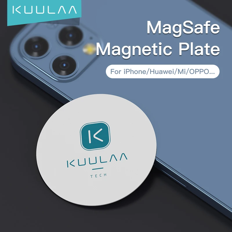 KUULAA Metalo Plokštelės disko geležies lapas Magnetinis Qi Bevielio Įkrovimo Magnetas Automobilinis Stovas laikiklis iphone 12 8Plus XR 11 XS Max 1