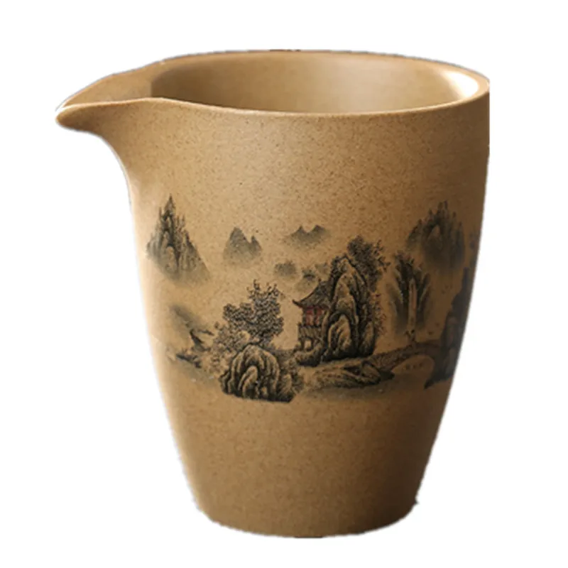 Mėlyna balta keramika keramikos tikroji taurė chahai karščiui atsparaus raudonos smėlio arbatos balionėlis scoop patys puodeliai kinų arbatos pilant taurė 1pc 1