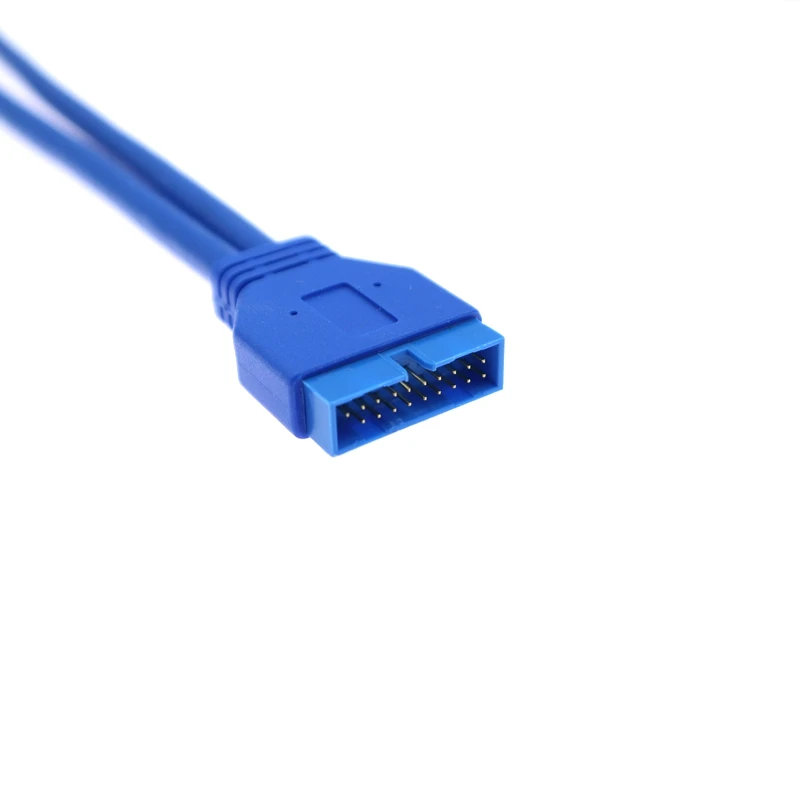25cm dvigubas 2-port USB3.0 USB 3.0 vyras su 20Pin pagrindinėje plokštėje male kabelio kompiuterių host adapteris 19-pin USB prailginimo kabelis 1