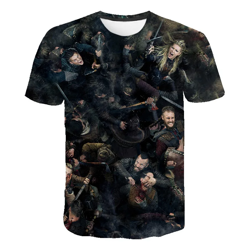 TV Serialas Vikingai 3D Print T-shirt Vasarą Vyrams, Moterims, Ragnar Lothbrok trumpomis Rankovėmis T Marškinėliai, Unisex Viršūnes Mados Atsitiktinis Tees 2