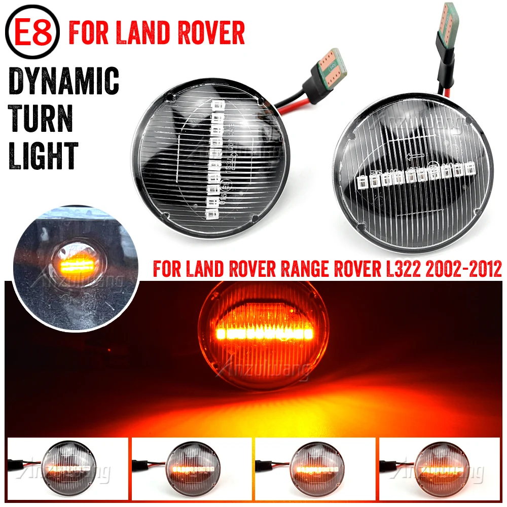 Dinaminis LED Pusėje Kartotuvas Lemputė Teka Šoniniai Gabaritiniai Signalo Žibinto Šviesa Už Žemės Range Rover L322 2002-2012 2