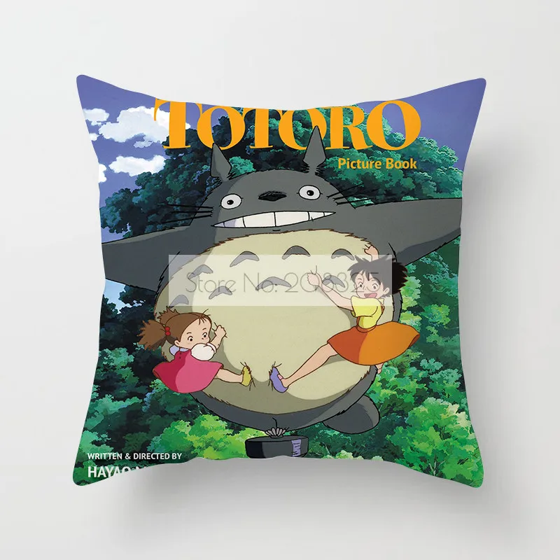 ZENGIA Hayao Miyazaki Totoro Lininė Pagalvėlė Padengti Pagalvės užvalkalą Namų Dekoro Užvalkalas Šinšilos juosmens pagalvę padengti 2