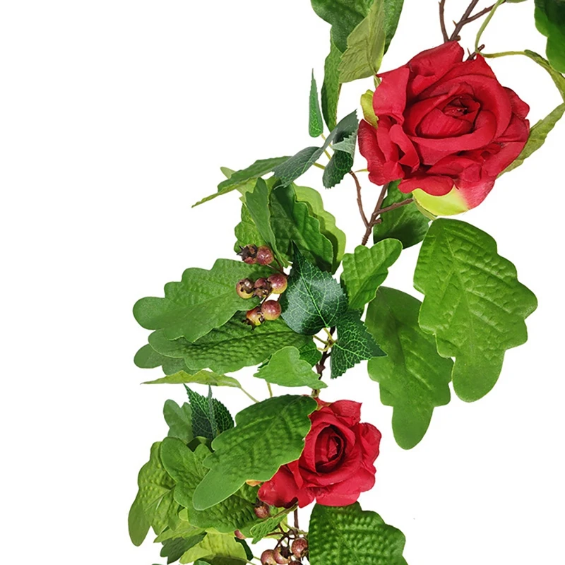 Dirbtinis Ivy Green Leaf Augalai, Dirbtinės Rožės Gėlių Vynuogių Girliandą Žaluma Namų, Sodo Office Vestuves Kambario Dekoro 2