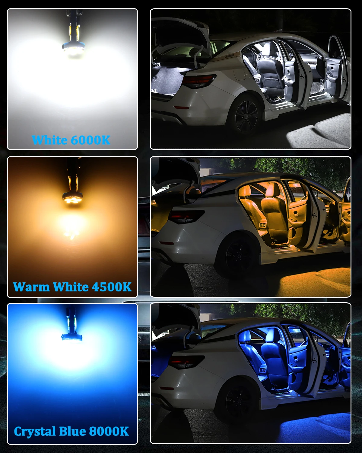 Seker Canbus LED Interjero Šviesos Mercedes Benz M, ML, GL GLK GLA W163 W164 W166 X164 X166 X156 X204 Dome Žemėlapio Lemputė bagažo skyriaus Rinkinio 2