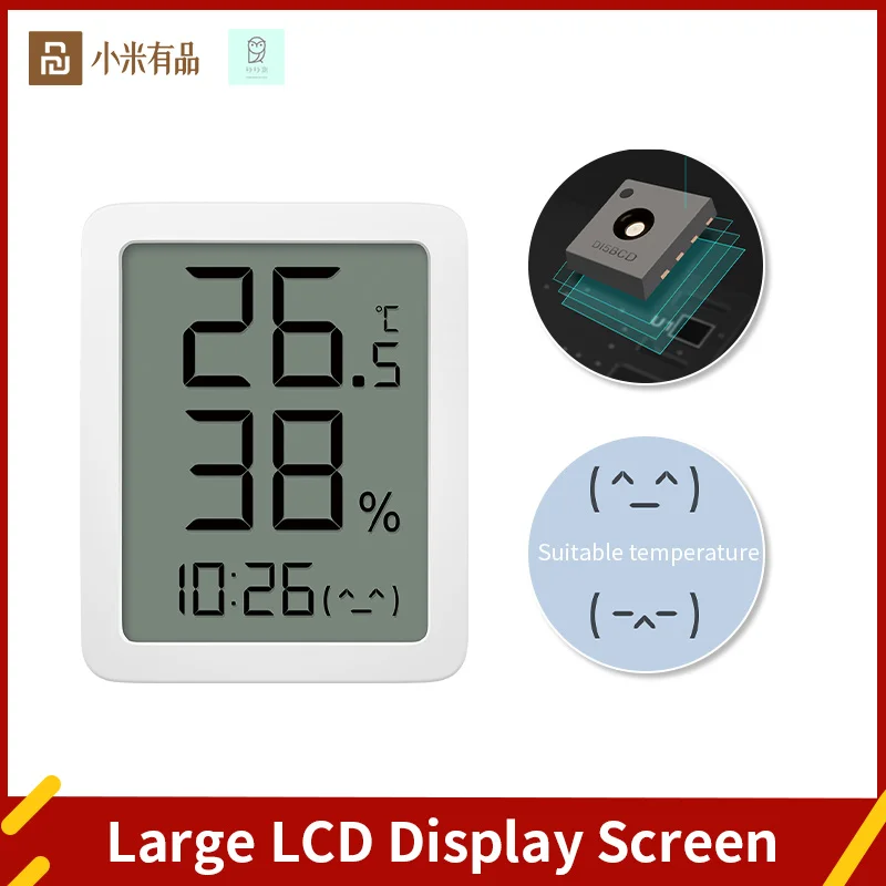 Xiomi Miaomiaoce MMC E-ink Ekranas LCD Didelis Skaitmeninis Ekranas Termometras su Drėgmėmačiu Temperatūros ir Drėgmės Jutiklis Namų 2