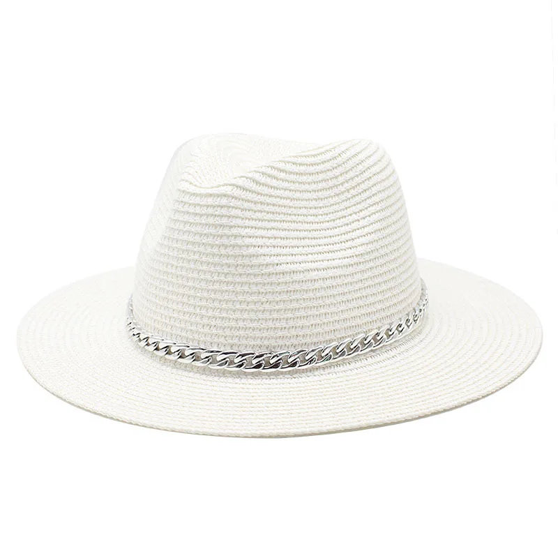 Naujas Mados Vasaros Saulės, Skrybėlę, Moterų, Vyrų Paplūdimio Šiaudų Skrybėlę Atsitiktinis Skydelis Panama Džiazo Kepurės Flat Top Platus Kraštų Žvejys Bžūp Fedoras 2