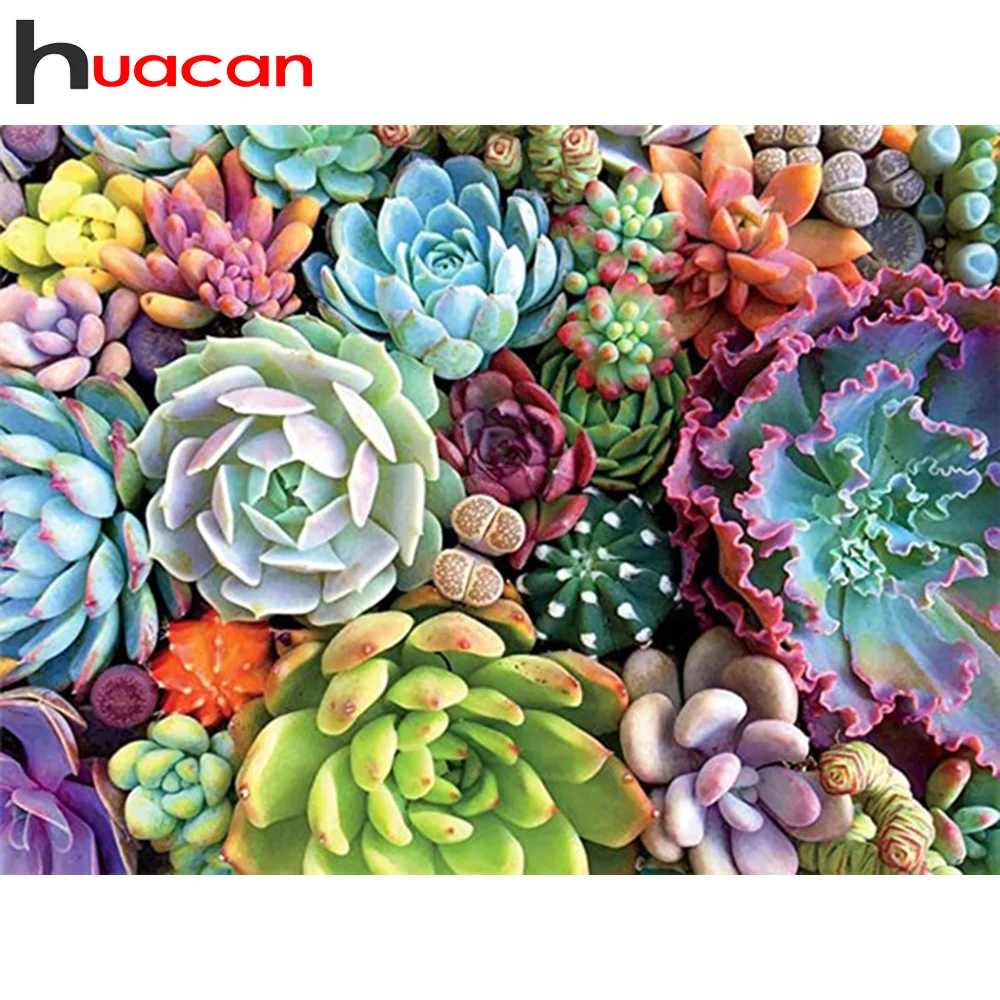 Huacan 5d Diamond Tapybos kvadratiniu Mozaikos Sultingi Augalai Diamond Siuvinėjimo Gėlės, kalnų krištolas Nuotraukas 2