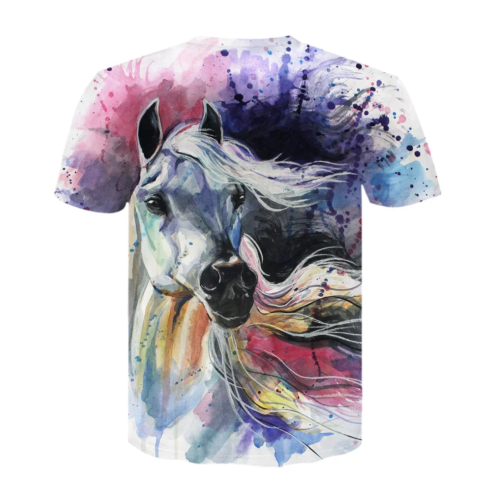 2021 Naujų Gyvūnų Arklių 3D Spausdinimo Harajuku T-Shirt Mados Atsitiktinis trumpomis Rankovėmis Berniukams, Trišakiai Viršūnes Streetwear Vaiko marškinėliai Drabužių 2