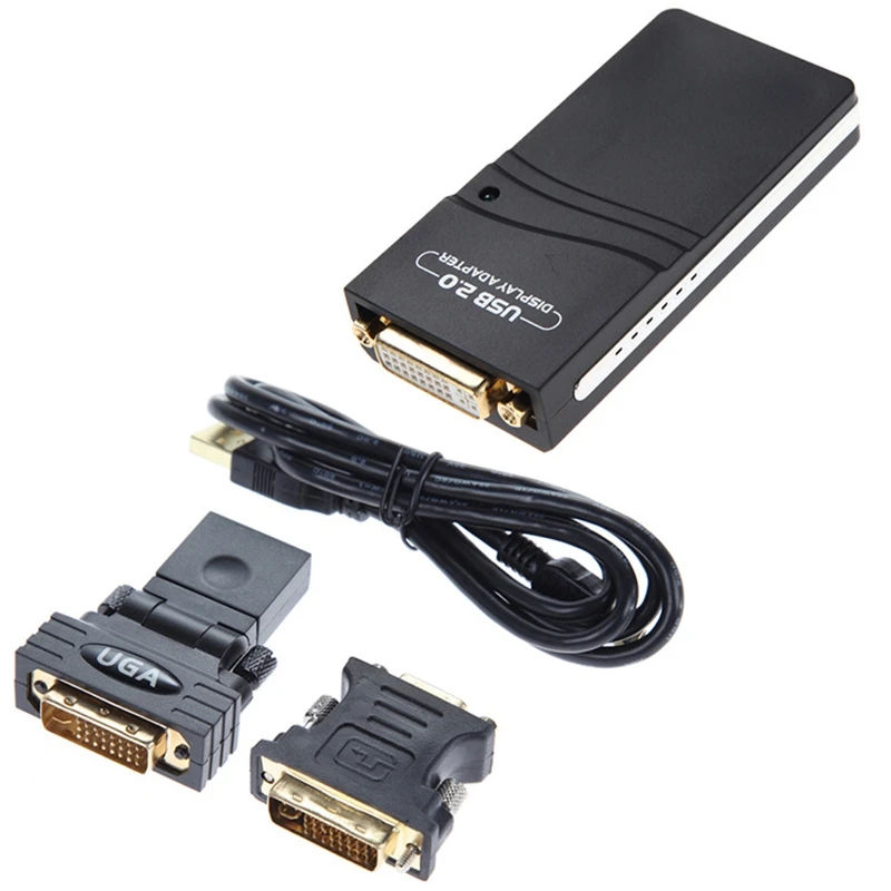 USB 2.0 UGA VGA/DVI/HDMI HD 1920X1080 Vaizdo Plokštę už Kelis Ekranas Stebi Konverteris Adapteris, skirtas PC 2