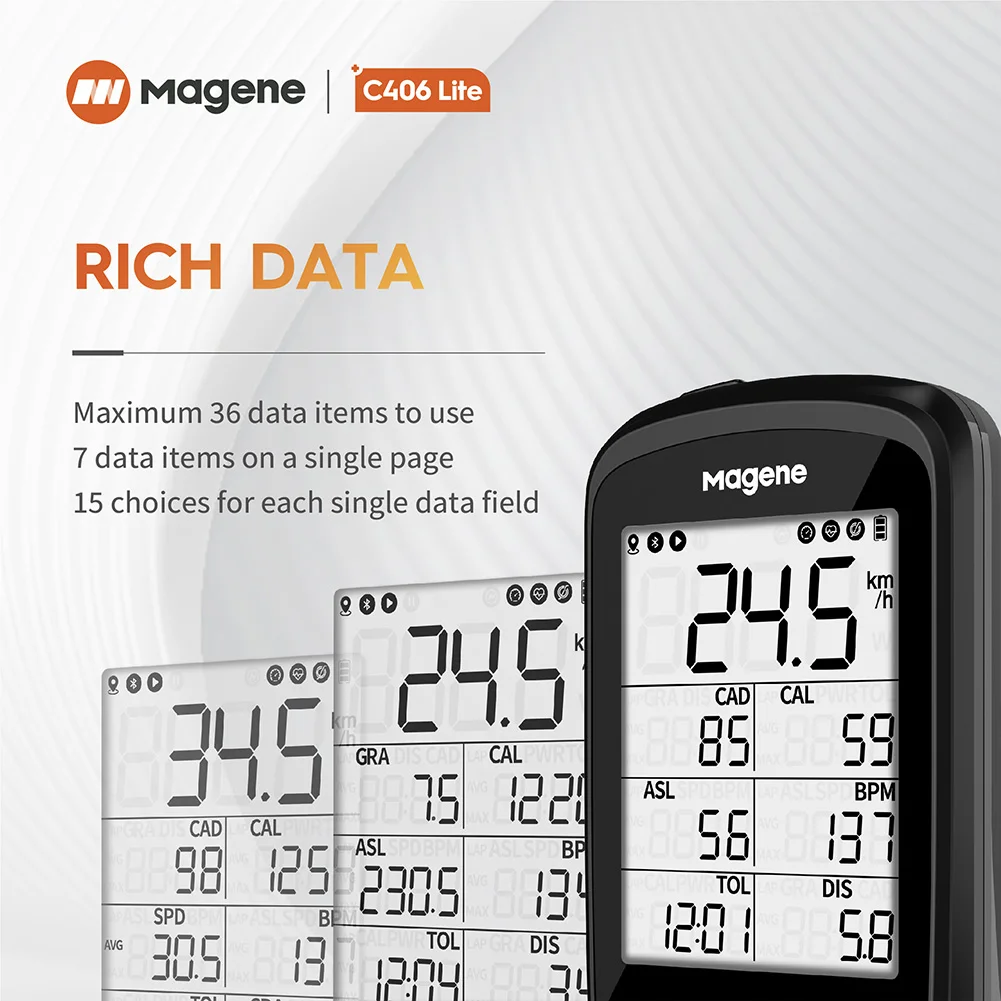 Magene C406 Lite Nuoma Kompiuterio Belaidžio GPS Spidometras Vandeniui Kelių MTB Dviratis 