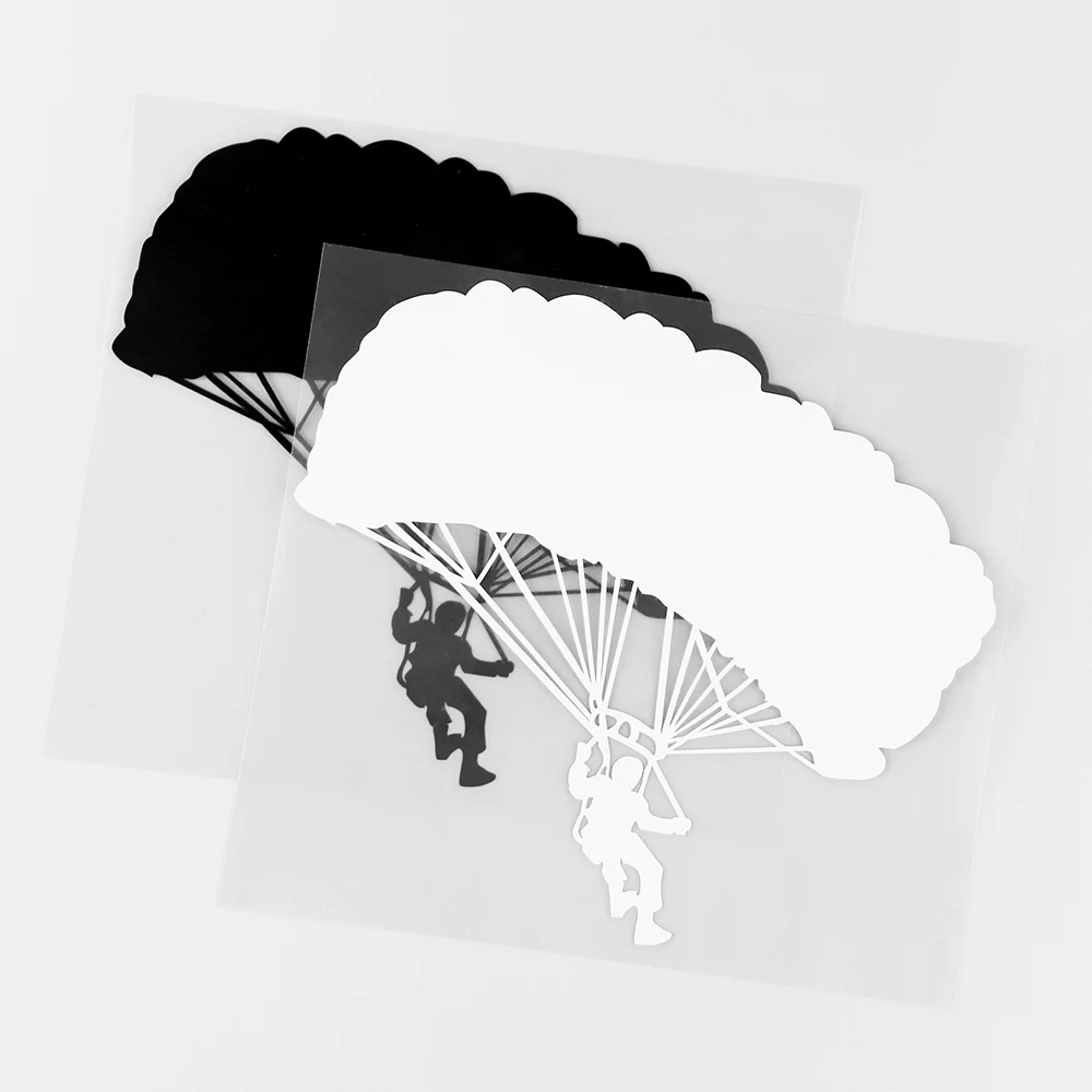 YJZT 16X14.2CM Parašiutu Galia paraglider Vinilo Lipdukai Automobilio Lipdukų Juoda / Sidabrinė 10A-0128 2