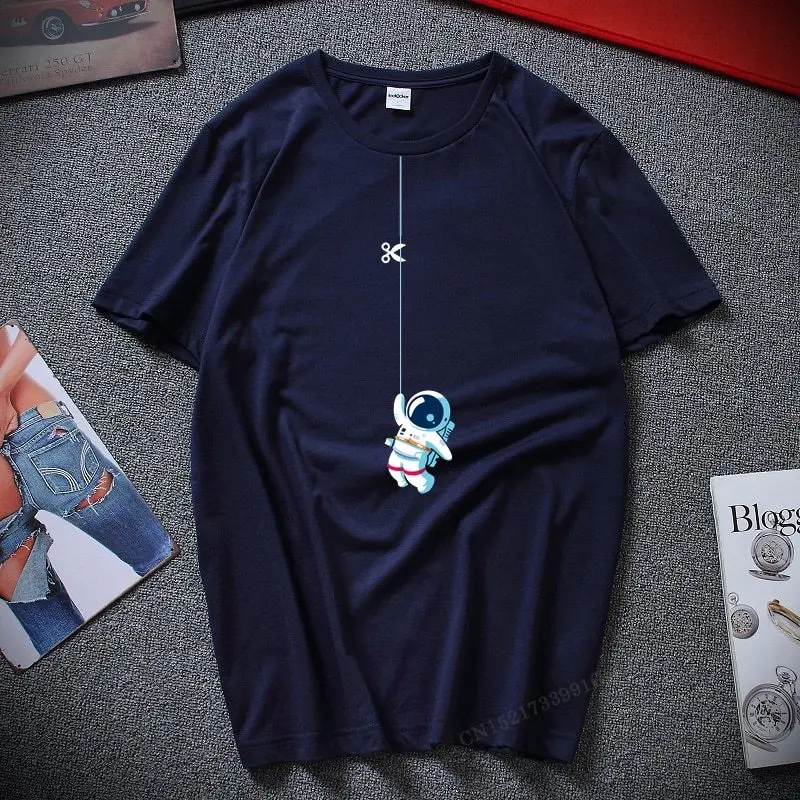 Naujas Streetwear Camiseta Masculina Naujovė Dizaino Astronautas Virvę Juokinga Viršuje T Shirts Juokinga Medvilnės Camisas Hombre T-Marškinėliai, Topai 2