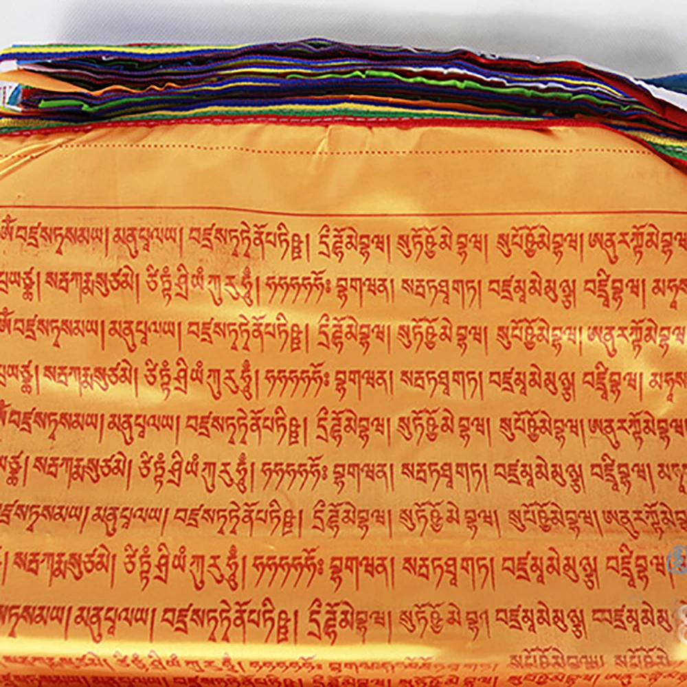 10vnt Religines Vėliavas Tibeto Budistų Prekių Spalva Spausdinimo Maldos Vėliavos Dirbtinio Šilko Tibeto Banner Vėliavos 2