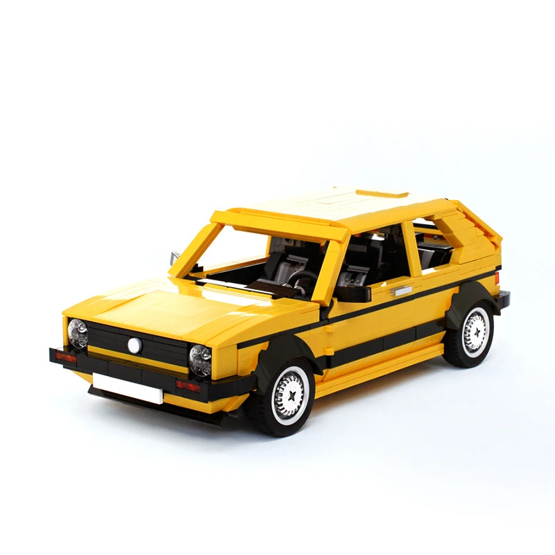 BuildMoc Phoenix Geltona Kūrėjas Ekspertų Golf 1:14 Senovinių Automobilių 