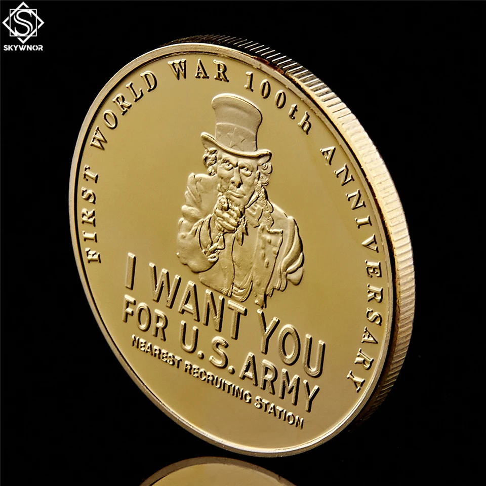 5VNT Dėdė Sam Patriotizmo Pirmojo Pasaulinio Karo 100-Osioms aš noriu jums Už JAV Armijos Iššūkis Monetos JAV 2