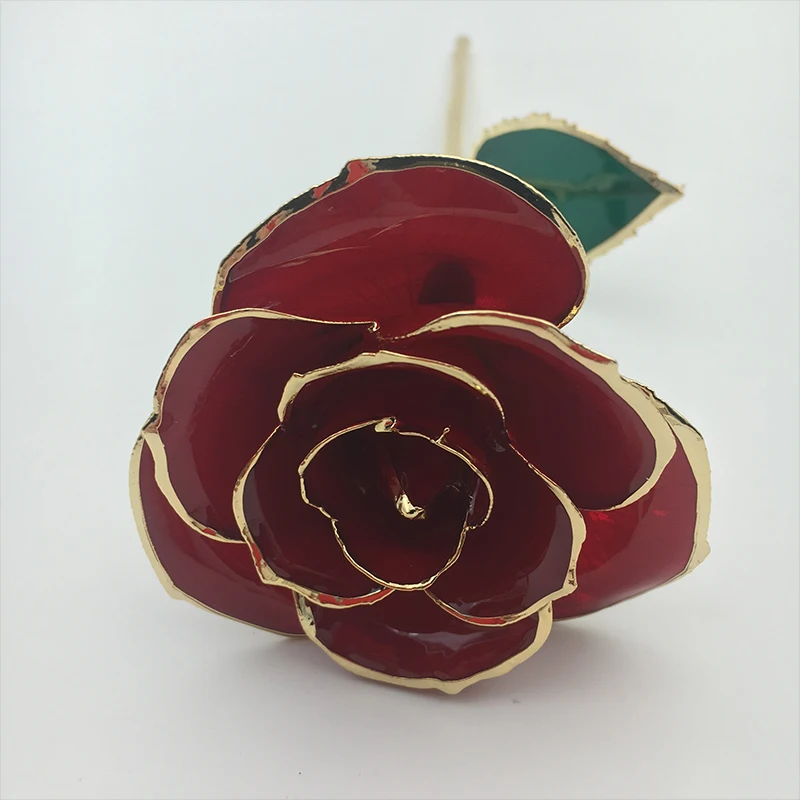 G013-8 Nekilnojamojo Rose artimųjų 24K Auksu raudonos konservuotos Rožių gėlių 11 cm, su gražia dovanų dėžutė vestuvių dovanų, ir Meilės Dovana 2