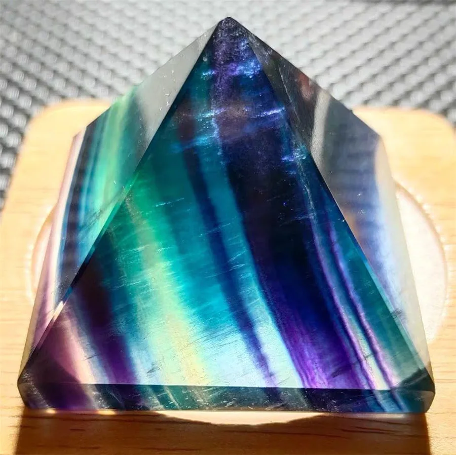 Gamtos Rainbow Crystal Egipto Piramidės Fluorito Taško Gijimo Meditacija Energijos Akmuo Ametistas 2