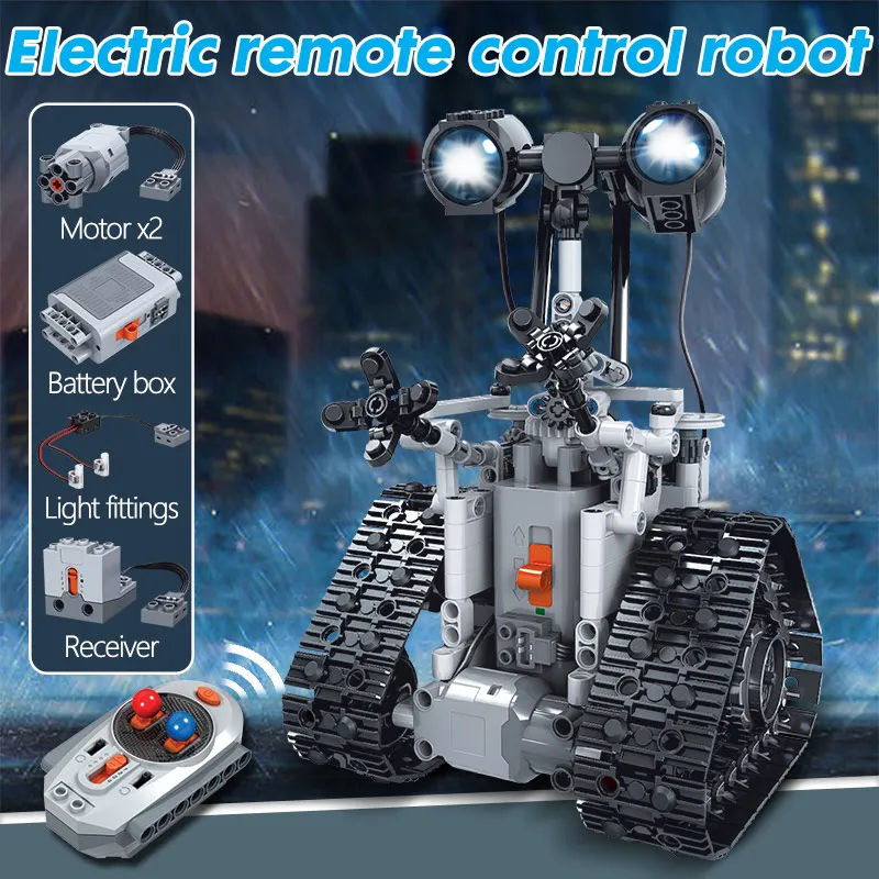 Walee 408PCS RC Robotas Elektrinės Blokai įrangos pardavimas, biuro įrangos Nuotolinio Valdymo Protingas Robotas Plytų Žaislas Vaikams 2