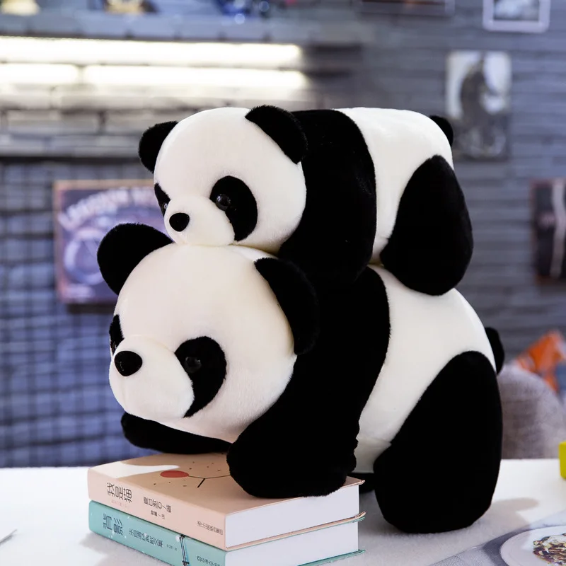 Mielas Panda Pliušiniai Žaislai Ryškus Juokinga Panda su Pliušas Žaislai, Minkšti Animacinių filmų Gyvūnų Juoda ir Balta Įdaryti Pakabukas Lėlės Vaikams Dovanos 2