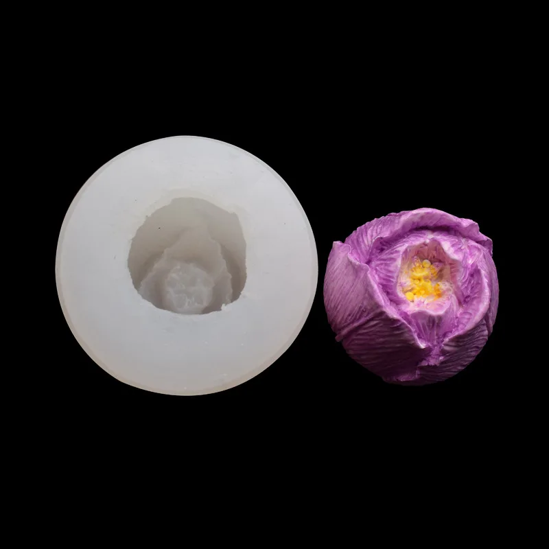 1Pcs 3D tulip gėlių Muilo pelėsių Silikono pelėsių Muilo priėmimo žvakė šokolado silikoninė forma 2