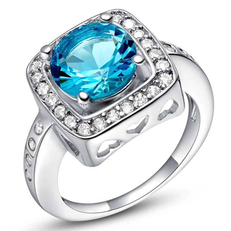 Klasikinis, prabangus paprasta temperamentas žiedas inkrustacijos stiklo deimantų vestuvinis žiedas 2