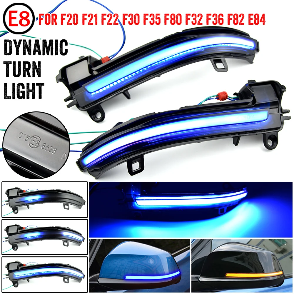 Galinio vaizdo veidrodis Dinaminis Indikatorių Posūkio Signalo LED šviesos BMW F20 F30 F31 F21 F22 F23 F32 F33 F34 X1 E84 F36 1 2 3 4 F87 M2 lempos 2