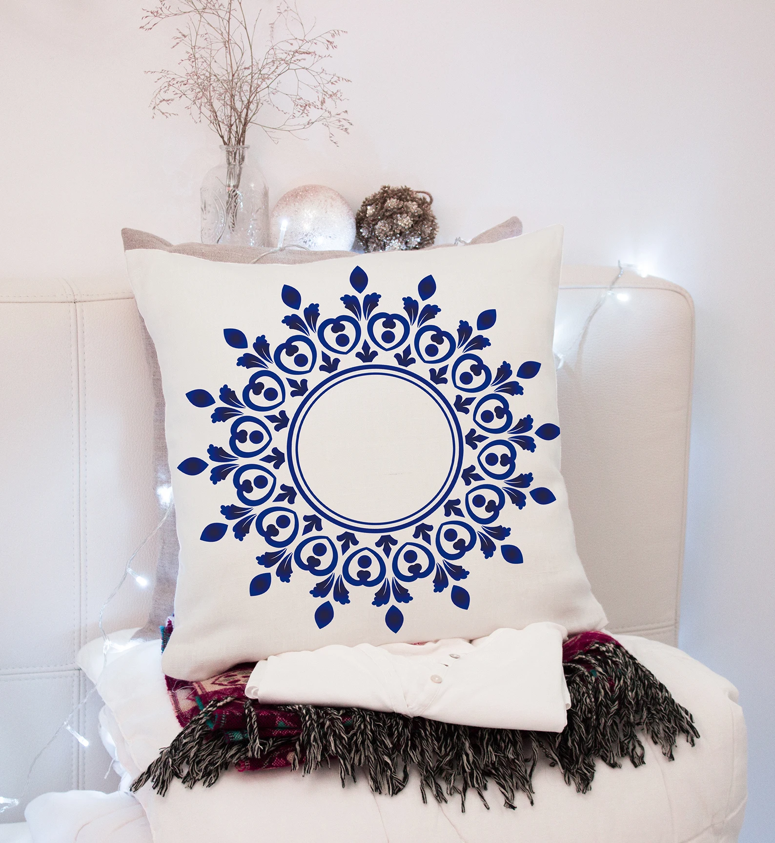 Trumpa mėlyna ir balta Geometrinis Sofa Dekoratyvinė Pagalvėlė Padengti Pagalvės Užvalkalas Poliesteris 45 Mesti Pagalvę Namų Dekoro Pillowcover 2