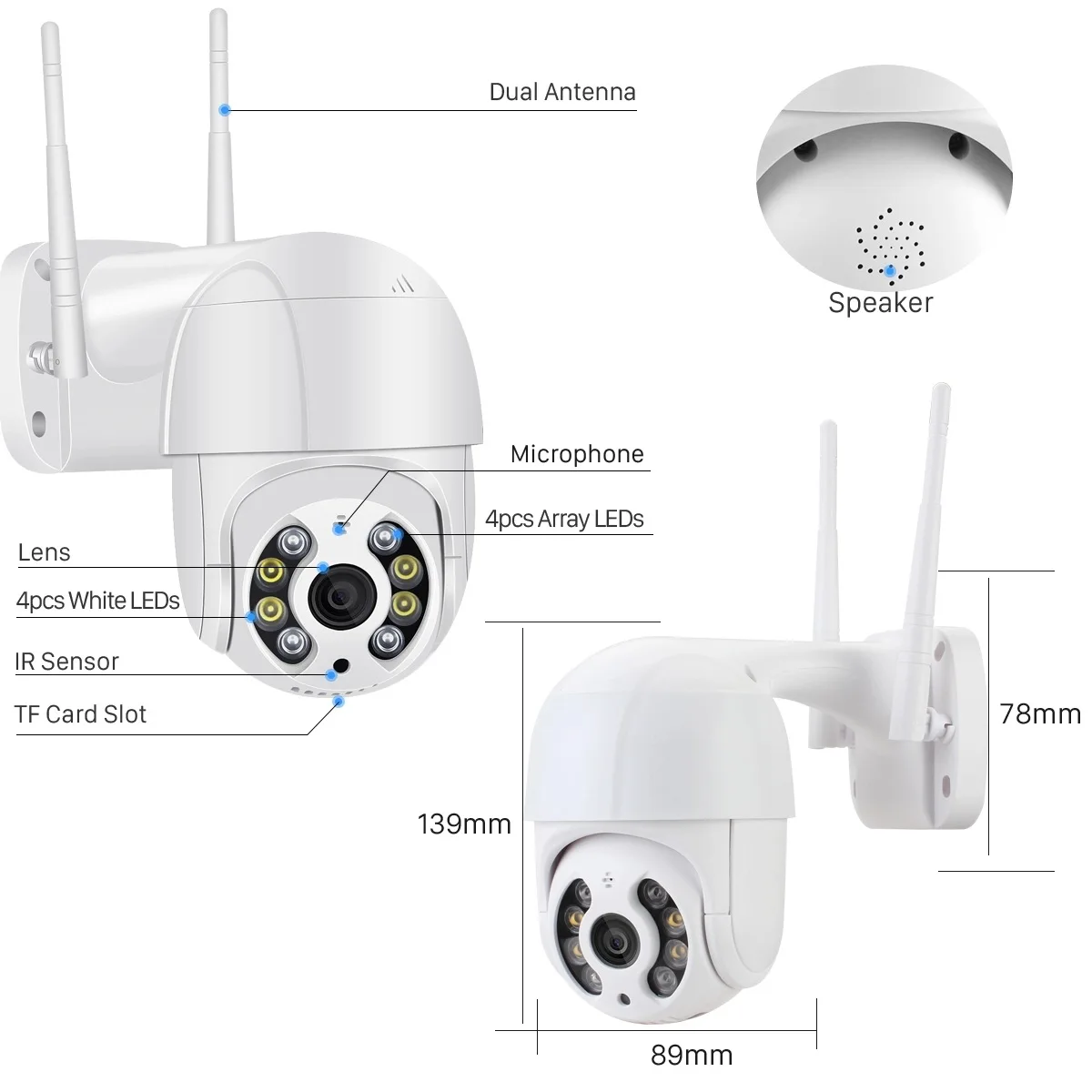 IP Kamera 5MP HD Lauko AI Žmogaus Aptikimo Garso 3MP Belaidžio Saugumo VAIZDO Kamera P2P RTSP 4X Zoom Stebėjimo Kameros Wifi 2