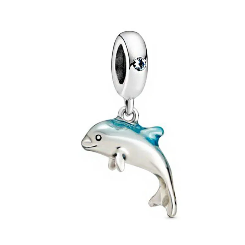 2020 metų Vasaros, Nauja 925 Kibirkščiuojantis Delfinų Tabaluoti Žavesio Karoliukai tinka Originalus Pandora Apyrankės Moterims 